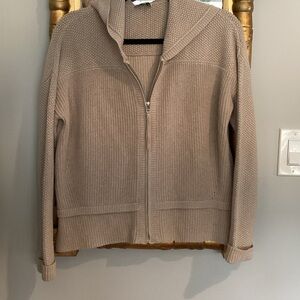 WRAP London hooded 100% cotton zippered sweater jacket NWOT